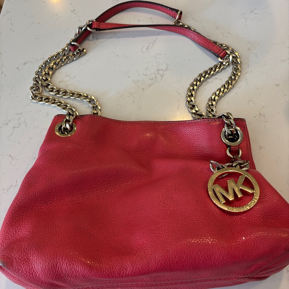 Michael Kors Fuchsia Leather Shoulder Bag